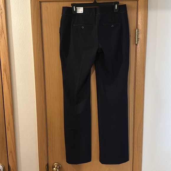 Express Women’s Editor Original Flare Pinstripe Pants New Navy Blue Size 6 - Picture 9 of 15